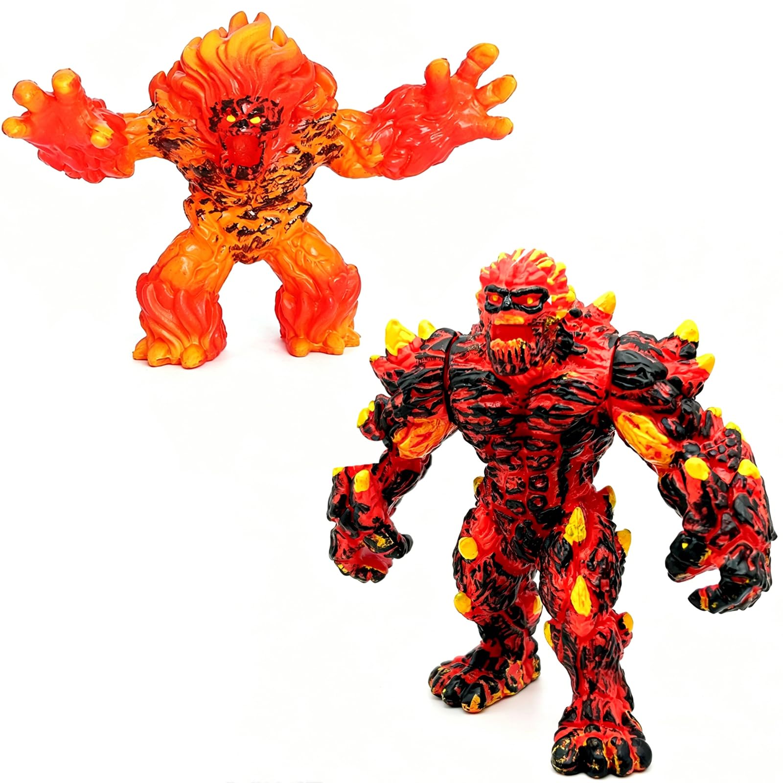 QuidToyzian Lava Smasher Monster - 2PCS Fun Movable Magma Monster Action, Fantasy Fire Beast Figurine, Durable Elemental Creature For Teenagers for Back-to-School Gift,Birthday Gift