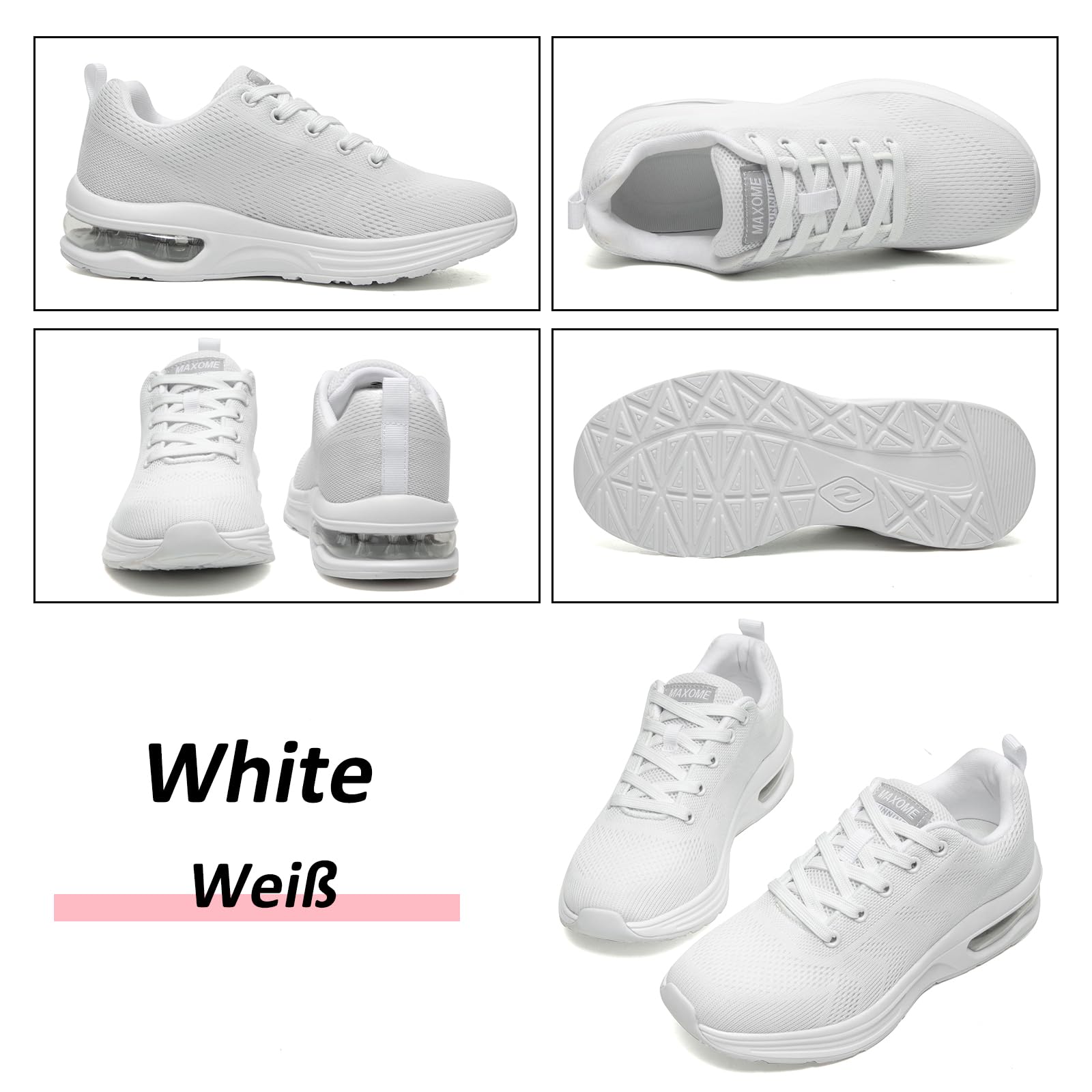 Laufschuhe Damen Turnschuhe Sportschuhe Damen Sneaker Luftpolster Stoßdämpfend Joggingschuhe Orthopädische Schuhe Leichte rutschfest Hallen Fitnessschuhe Atmungsaktiv Walkingschuhe Womens Trainers