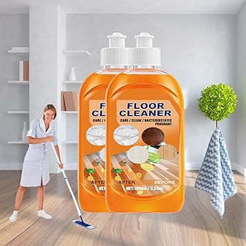 Household Floor Cleaners, Powerful Decontamination Floor Cleaner, Multipurpose Floor Cleaner for Wood, Tile Floors 100ml 2Pcs+Towel