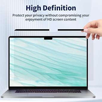 Magnetic Laptop Privacy Screen 15.6 16:9, Anti-Glare & Blue Light Filter