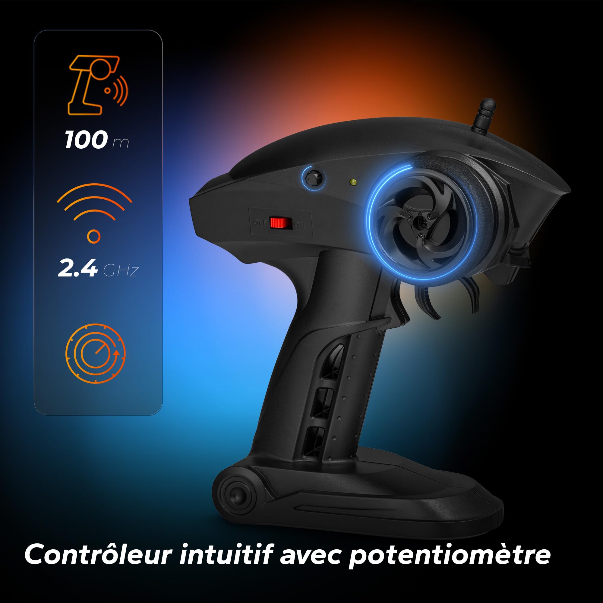 Overmax X-Monster 3.5 Voiture télécommandée Portée de 100 m Grande Vitesse Jusqu’à 45 km/h Suspension 4x4 Structure renforcée sans Charge Jusqu’à 40 Min