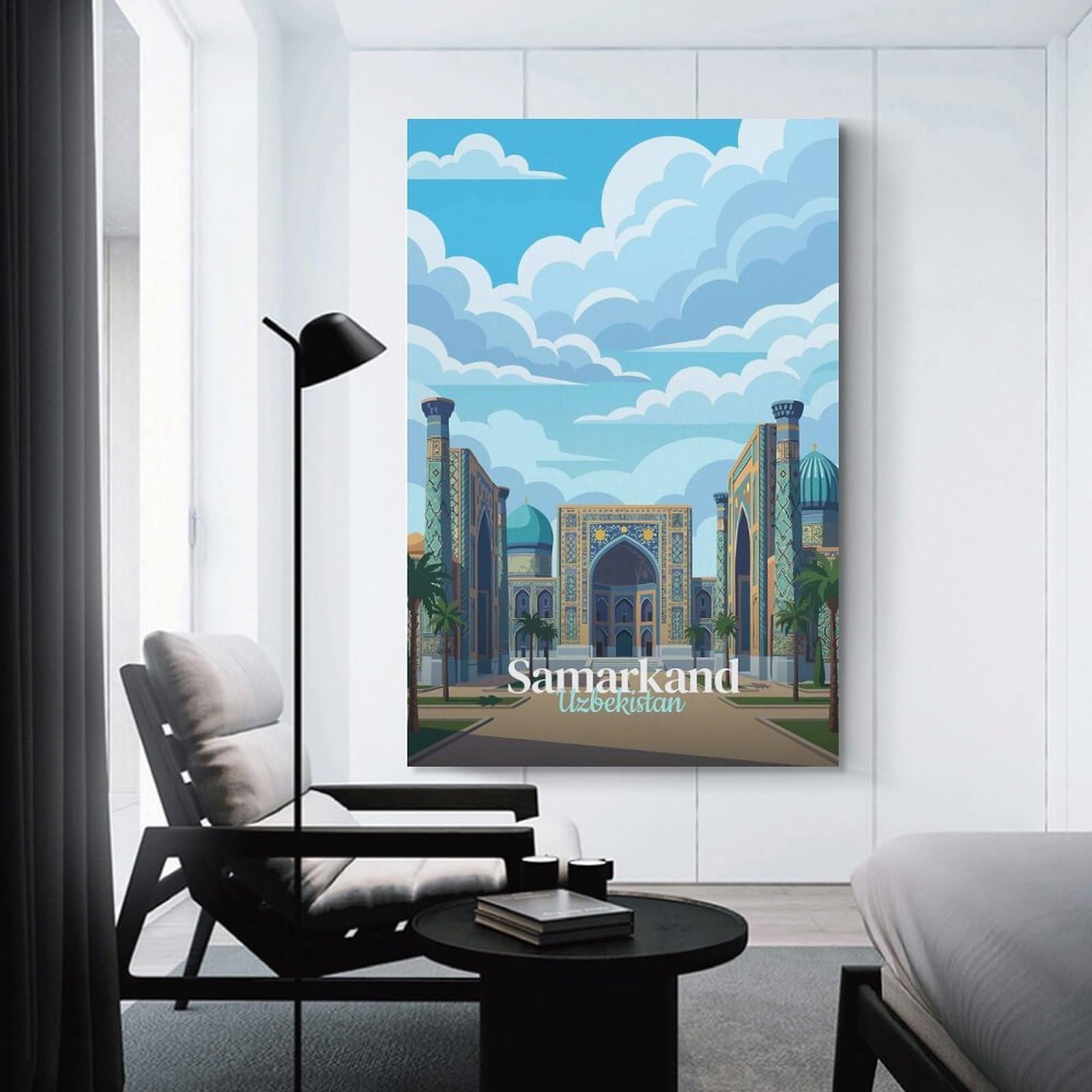 Junmoney Unframe-Style-4 Wall Art Print Samarkand, Uzbekistan Travel, 24X36inch(60X90cm), For Contemporary Homes, Apartments Or Offices, An Easy Choice For New Home Styling