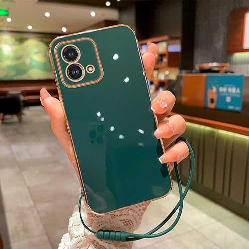 Miniatura 4 de Funda para Motorola G Stylus 5G 2023 – Galvanoplastia estética moderna bonita protección completa de la cámara, a prueba de golpes (verde bosque)