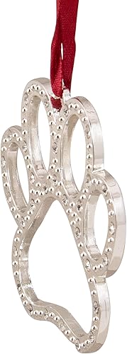 Miniatura 3 de Northlight - Adorno de Navidad chapado en huella de pata con cristales europeos, 2.5 pulgadas, plateado