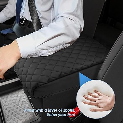 Miniatura 3 de INTGET Funda de consola central de automóvil para Nissan Frontier 2022 2023, accesorios de cuero, funda para reposabrazos de consola central,