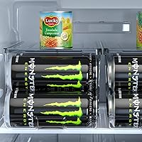 Vista 7 de Paquete de 4 organizadores de latas altas y delgadas para refrigerador, latas de refrescos grandes apilables de 16 onzas y 17 onzas, dispensador