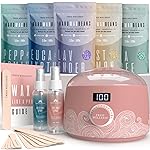 Tress Wellness Waxing Kit for Sensitive Skin - Safe for Face & Skin, Prep & Aftercare Spray, Easy to Use - At-Home Kit for Face, Bikini, Brazilian & Full Body - Digital Display, Dusty Pink Air