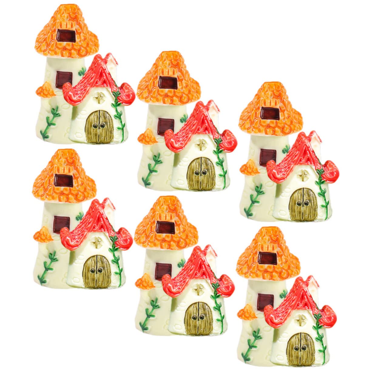 ifundom 12pcs simulated tile house decoration tiny land mushroom miniatures miniature figurines fairy gardens mini house accessories cabin kit house desk topper small tile resin portable