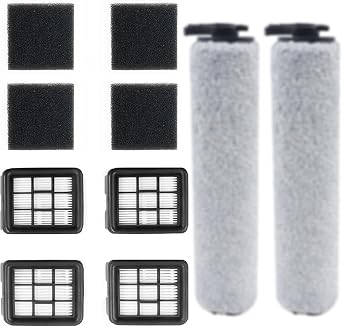 Replacement Brush Roller Filter Set For Bissell HF3 3649A Vacuum Cleaner, Efficient Cleaner Filter Set Compatible with Bissell HF3, 2 Brush Roller and 4 Filters and 4 Sponges