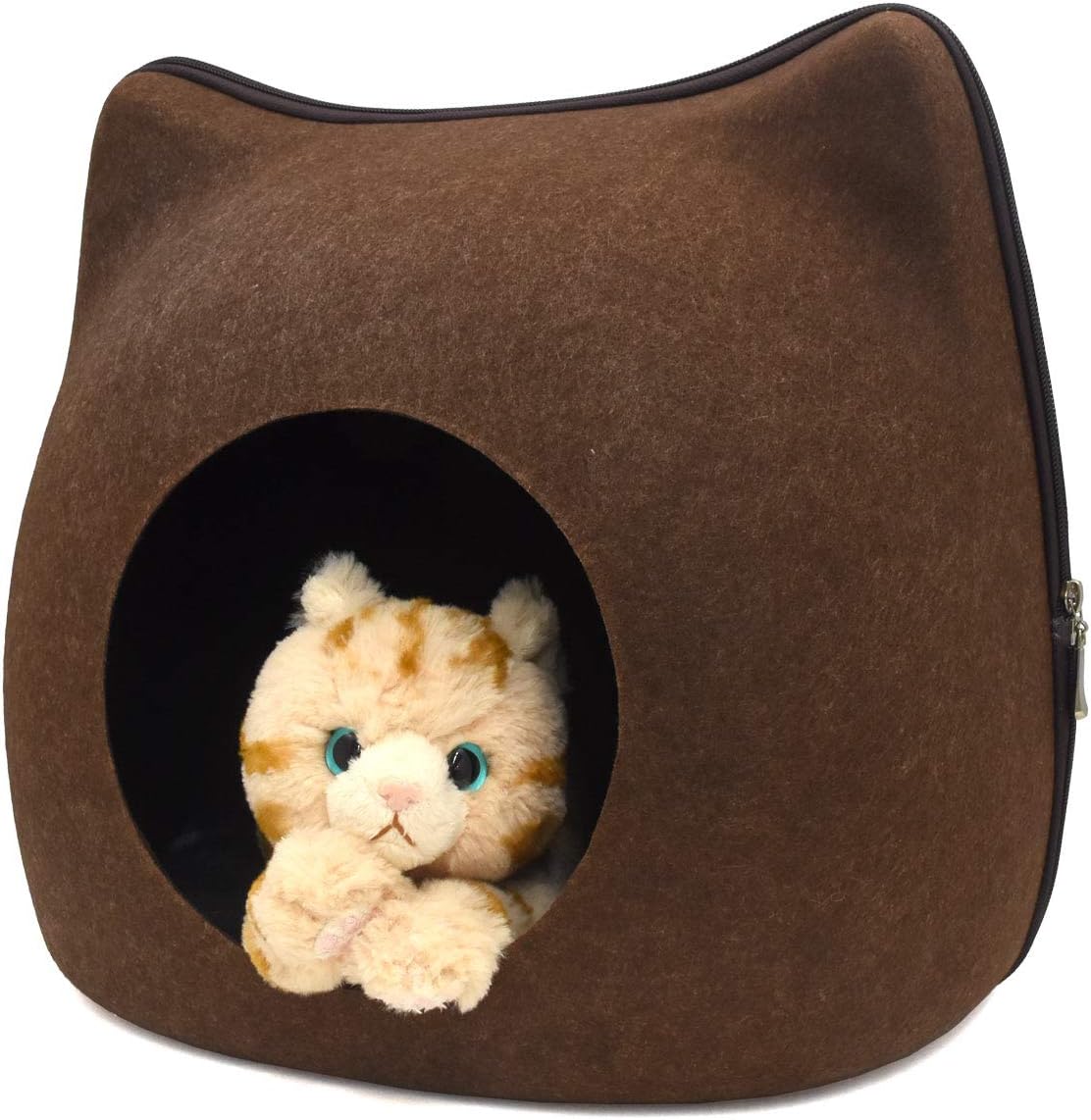 Amazon PLATA キャットハウス 通気性 涼しい 猫耳付き ドーム型 フェルトポッド オールシーズン対応 猫ベッド お昼寝 ベッド