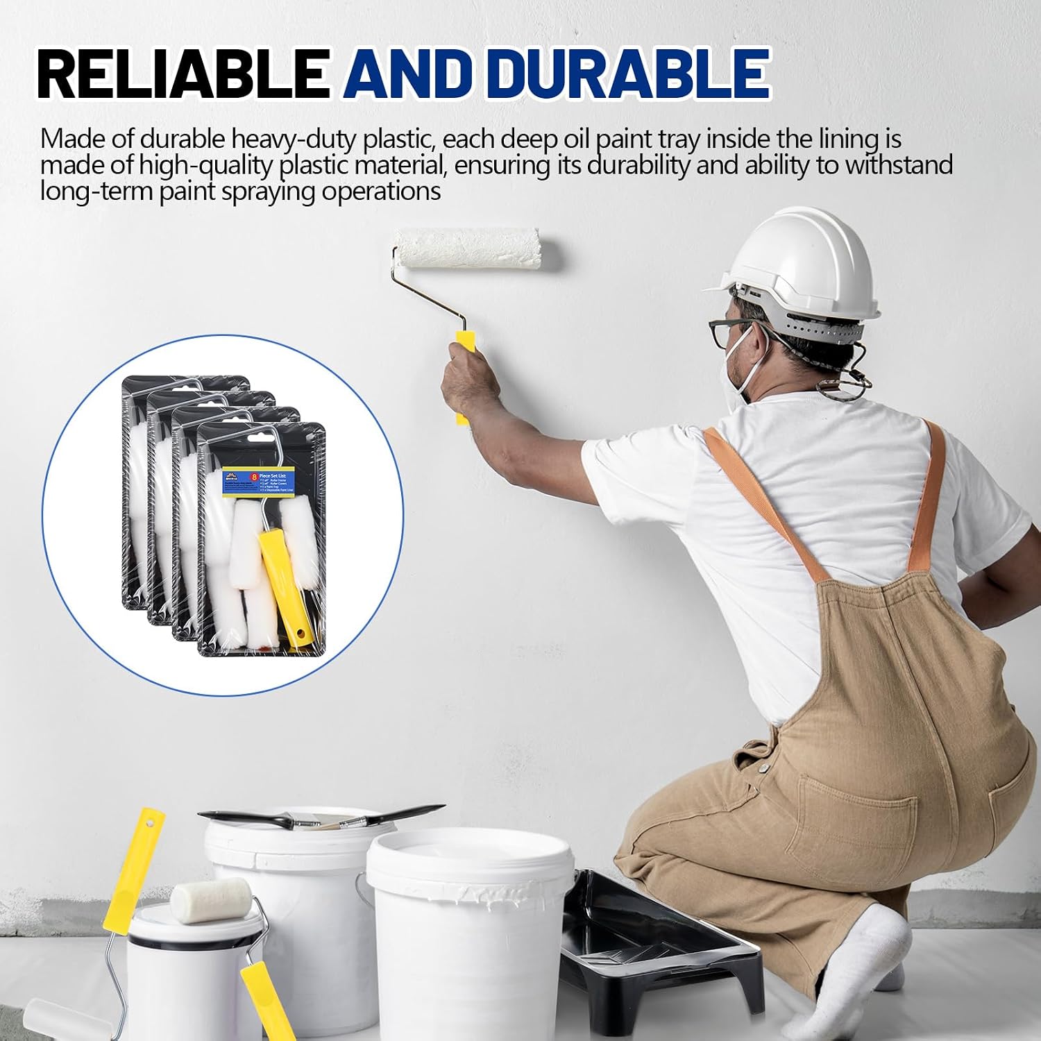 32 Pack 4 Inch Paint Roller Kit Including 4" Mini Small Foam Roller Covers Frame Tray and Liner for Painting Staining Results Home DIY Crafts Holiday Party