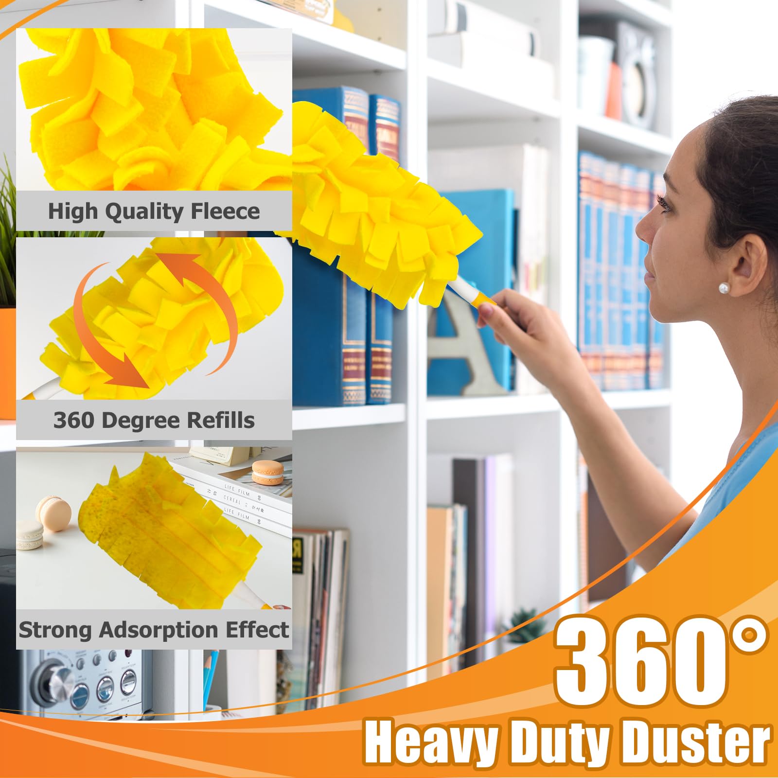 9-Pack Duster Refills for Swiffer Swiffer Hand Duster, 360° Heavy Duty Reusable Duster Refills Microfiber Duster for Swiffer Dusters Extended Handle