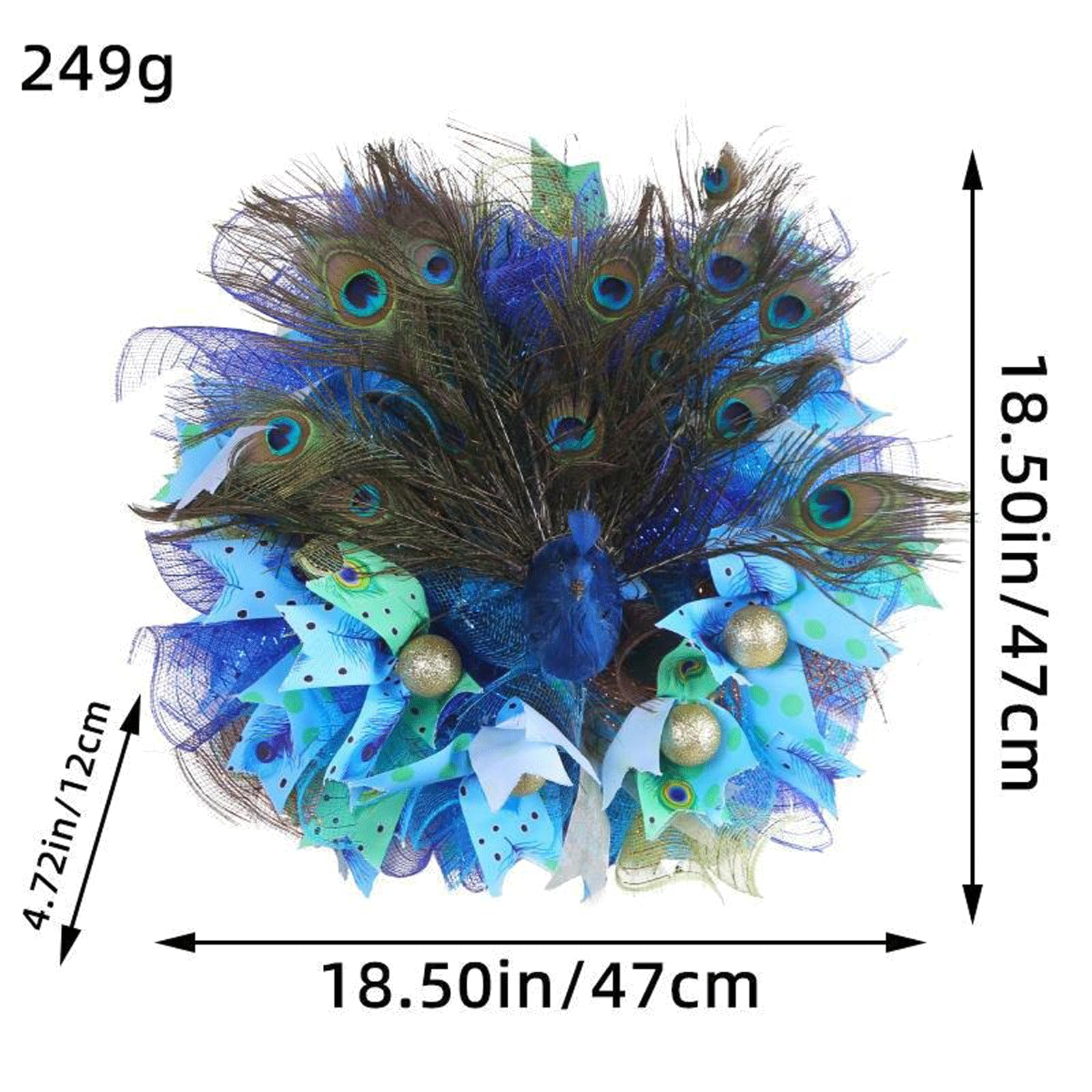 Ghirlanda da Esterno per Porta d'ingresso - Ghirlanda Primaverile in plastica Blu da 19x19 Pollici per Primavera/Estate, Cartello per Porta d'ingresso per finestre