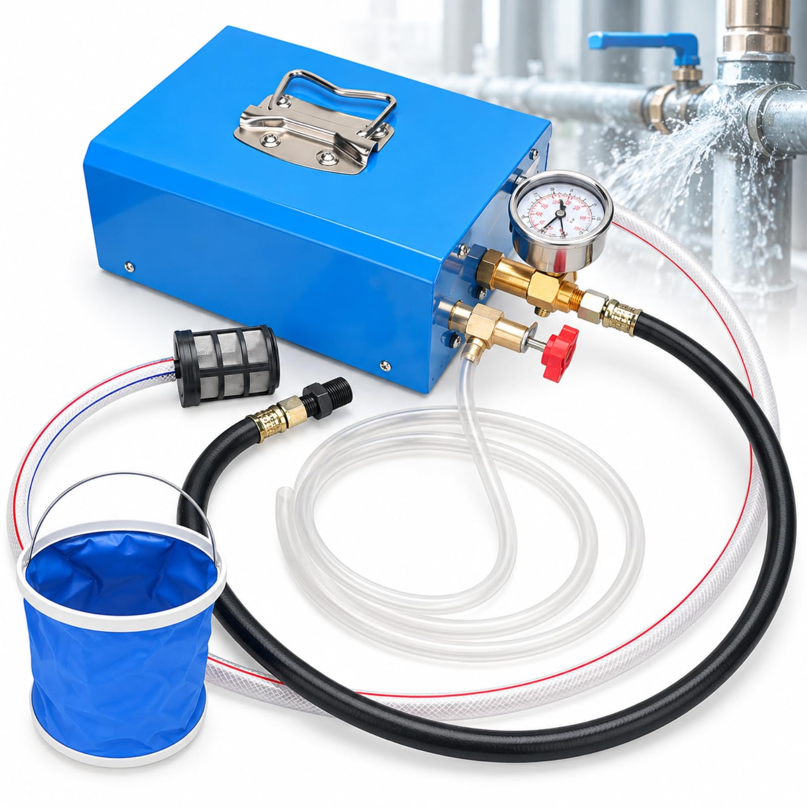 Pompa Di Prova Idrostatica, Pompa Di Prova Di Pressione, Pressione Di Linea 0-12 Kg/cm² Con Portata Massima Di 9 L/min, Per Autolavaggio, Riscaldamento A Pavimento E Ad Acqua