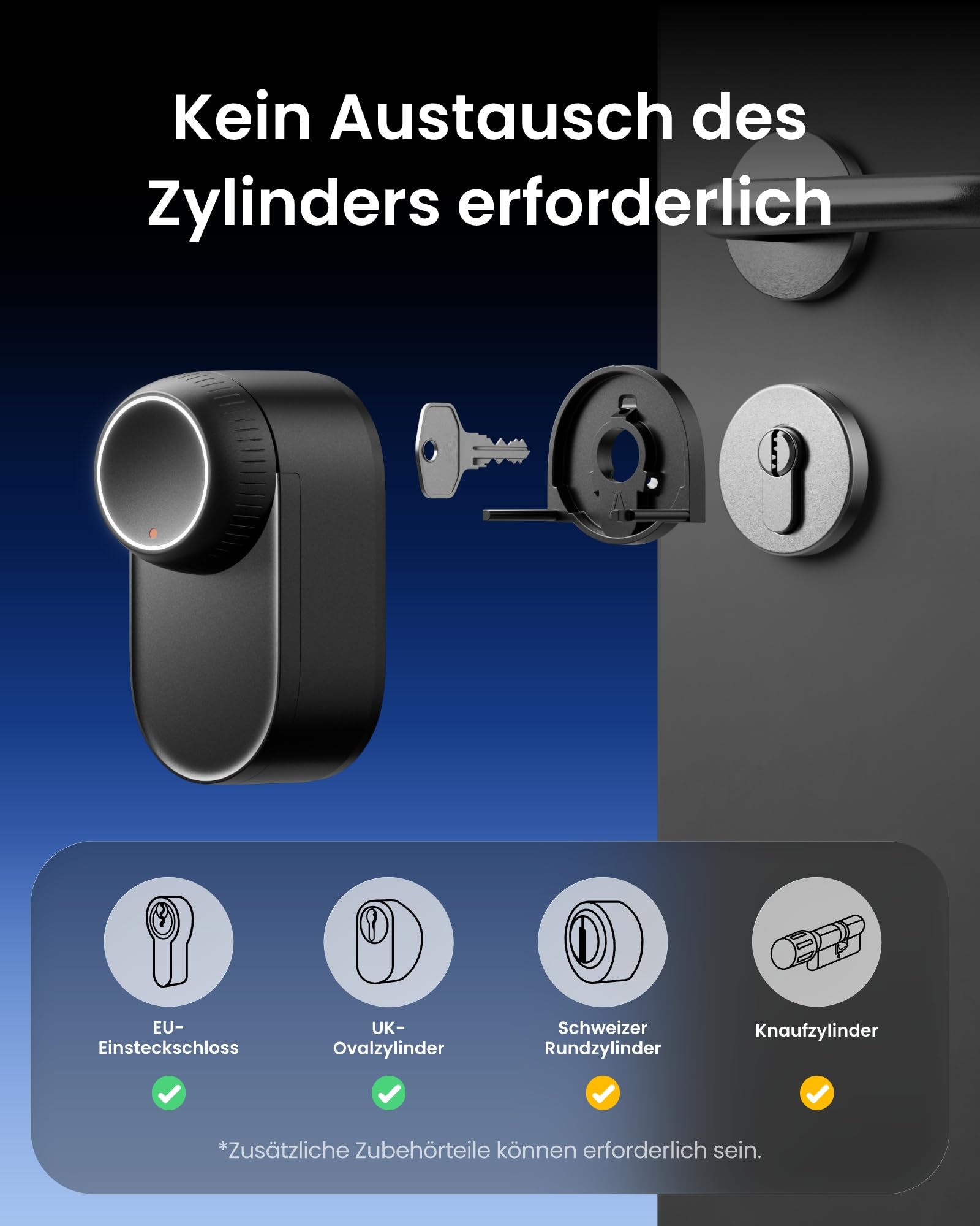 SwitchBot Smart Lock Ultra mit 3D-Gesichtserkennung&Fingerabdruck für Haustür – Elektronisches Türschloss zum Nachrüsten ohne Zylindertausch, Türöffner per Gesicht/Fingerprint/Code/Alexa WLAN/Matter