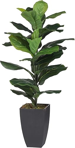 A&B Home - Planta artificial de higuera de hoja de violín en maceta de 3 pies de alto, plantas artificiales para decoración del hogar en interiores,
