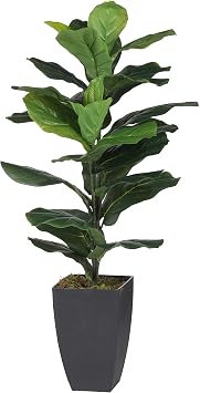 A&B Home 3H Artificial Tree Potted Fiddle Leaf Fig Plant - Artificial Plants for Home Decor Indoor, Living Room Garden Office Decor
