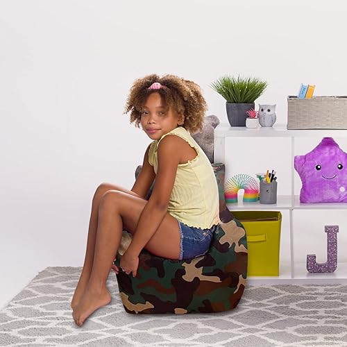 Miniatura 486 de Posh Creations Puf estructurado cómodo para jugar, leer y ver la televisión, Malibu Lounge, tela de lona para colorear, criaturas Criaturas de tela