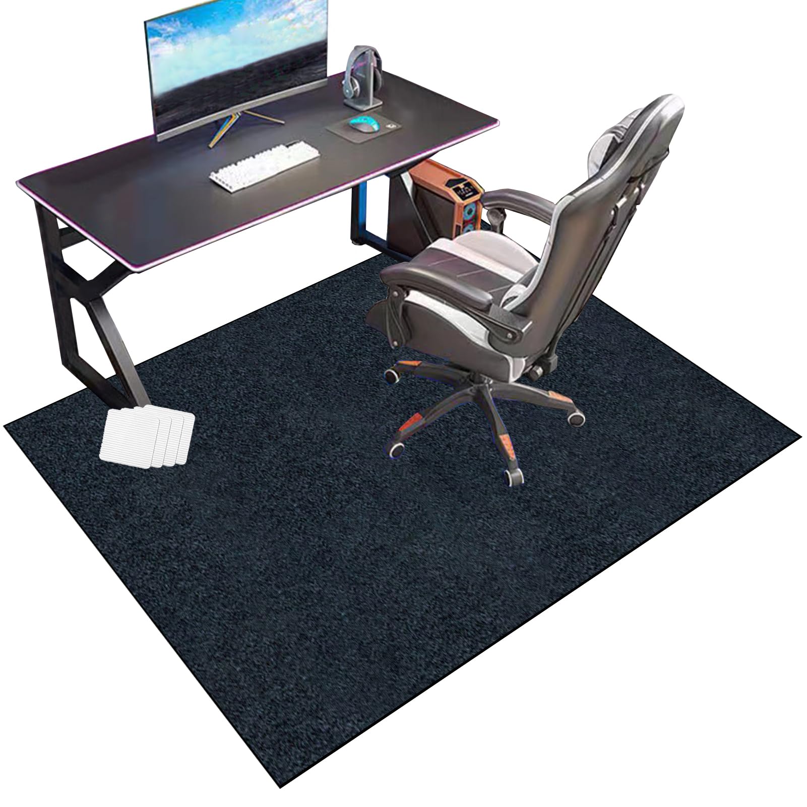 RxueSug Floor Protector Mat for Office Home Computer Gaming Chair Mat Carpet Protector Chair Mat Large Office Chair Mat for Hard Floor Non-slip Desk Chair Mat for Carpet Floors 60 x 90 cm