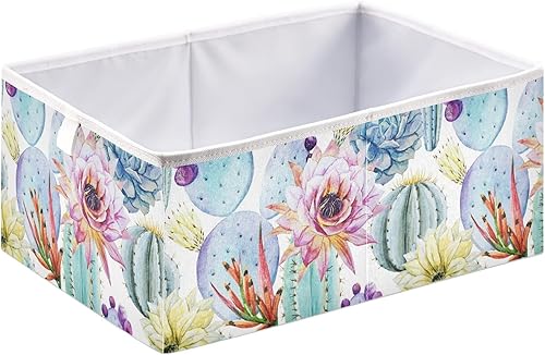 Miniatura 2 de Contenedores de almacenamiento plegables en acuarela de cactus, flores, canastas de almacenamiento impermeables para juguetes para niños, juguetes,
