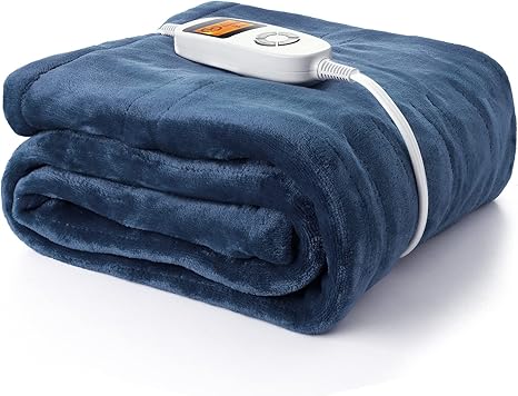 Review Heated Blanket Electric Blanket, Evajoy 50” x 60” Soft Flannel Fast Heated Throw Blanket Full Body Coverage 10 Heating Levels & 1-3H Auto Off LCD Display Overheating Protection Machine Washable Review Heated Blanket Electric Blanket, Evajoy 50” x 60” Soft Flannel Fast Heated Throw Blanket Full Body Coverage 10 Heating Levels & 1-3H Auto Off LCD Display Overheating Protection Machine Washable