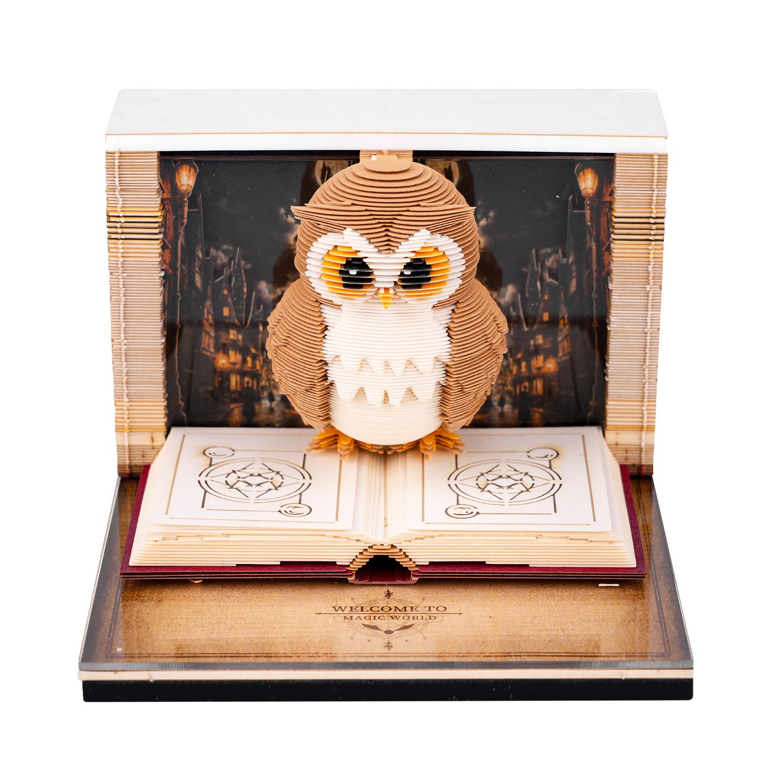 Calendario 3D dicembre 2025 & 2026 – Aquila magica | il tuo calendario personale con modello di carta 3D | Decorazione da scrivania originale e incantevole decorazione invernale