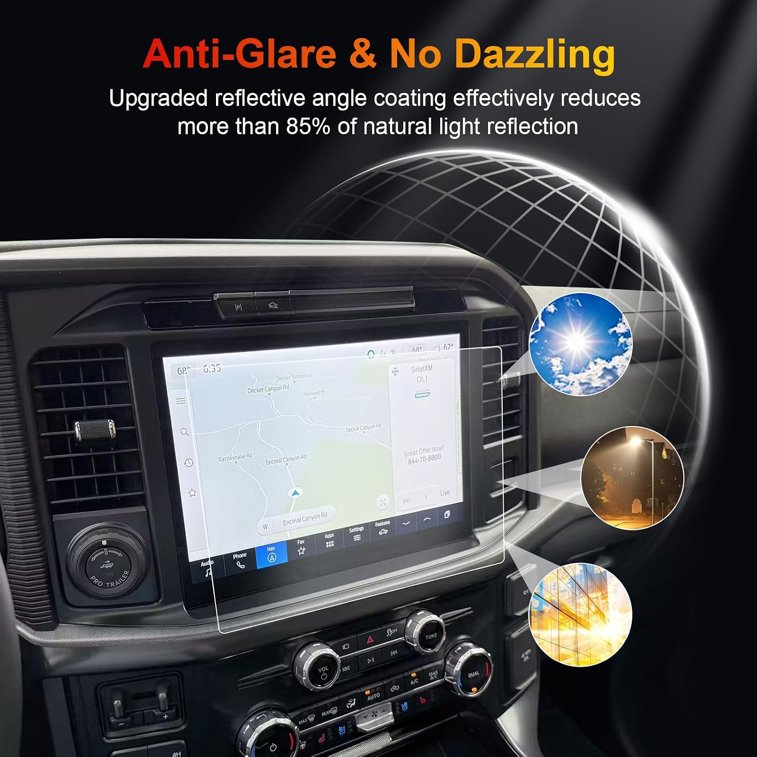 (2-Pack) BSTW for 2025 F150 Screen Protector Matte for 2021-2026 Ford F-150 Lariat/Raptor/Platinum SYNC 4 12-In Touchscreen 2025 F150 Accessories Tempered Glass Protective Film (F150 12-In Matte 2PCS)
