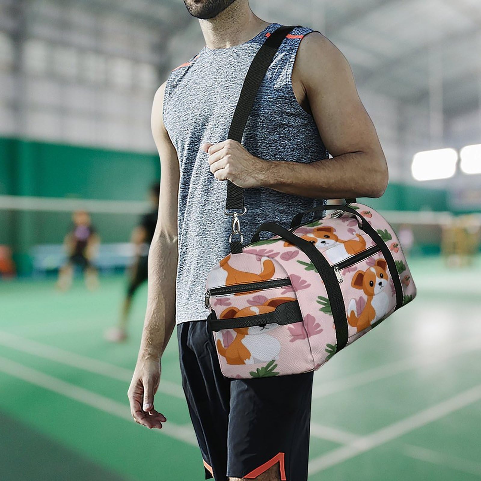 Mała torba na siłownię dla psa, lekka, podróżna torba sportowa z przegródką na buty, torba gimnastyczna dla kobiet na noc, weekend, jogę, siłownię, podróże służbowe, sport i szpital.