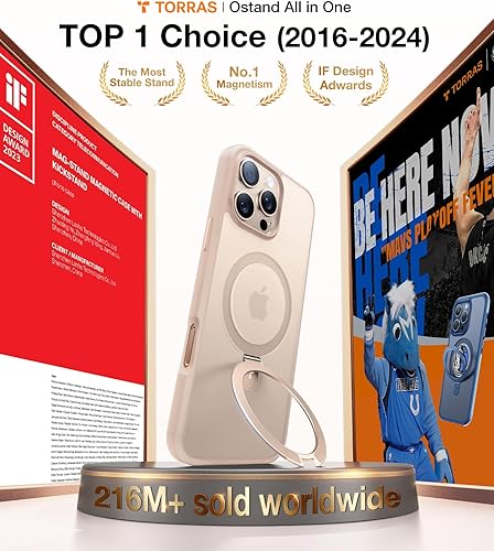 Vista 116 de TORRAS Funda Ostand ultra magnética para iPhone 15 Pro [compatible con MagSafe] [soporte resistente y soporte de anillo] grado mil, a prueba