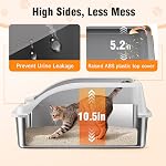 2PACK Boîtes à litière en acier inoxydable, XL Grand boîte à litter en métal avec liseré haut côté, sans litter pan Odor Inclure Scoop Nettoyage facile Kitty anti-rayure Boîte à chat anti-séquestre, non-sticky