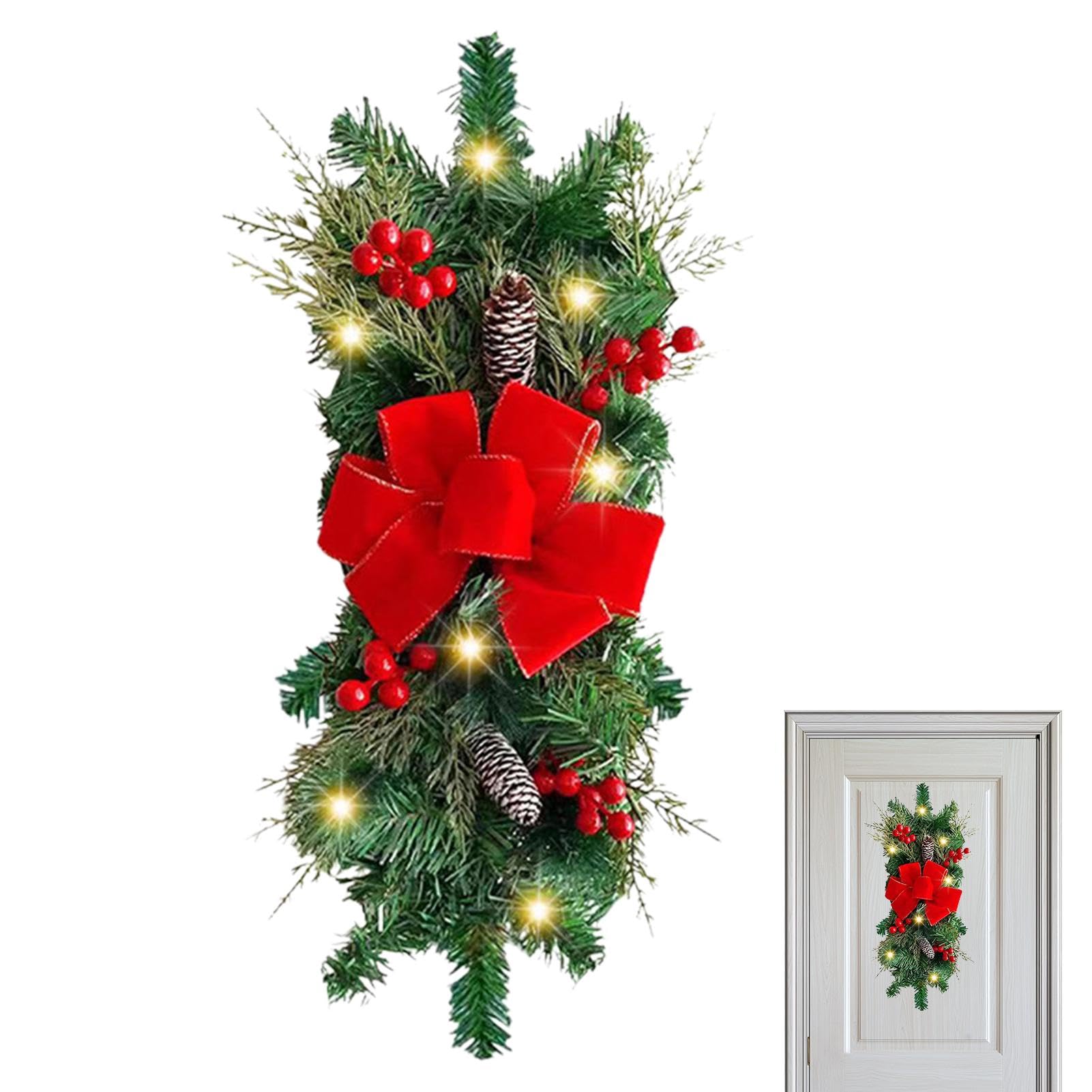 Ghirlanda di per porta d'ingresso, ghirlanda natalizia per ringhiera scale, ghirlanda natalizia per ringhiera, decorazione natalizia ringhiera, ringhiera scale Ghirlanda natalizia, ghirlanda nat