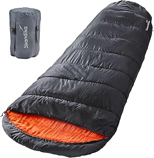 Skandika Vegas Right Zip - Saco de Dormir Momia para Acampada, Color Negro, Talla 220 x 100 cm