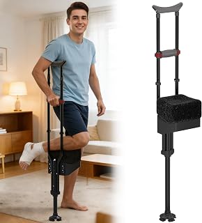 Knee Crutch for Adults with Adjustable Safety Kneepad | Non-Slip Mobility Aid for Left or Right Leg | Comfortable Peg Leg Alternative for Foot & Ankle Surgery Recovery, Leg Injury Support
