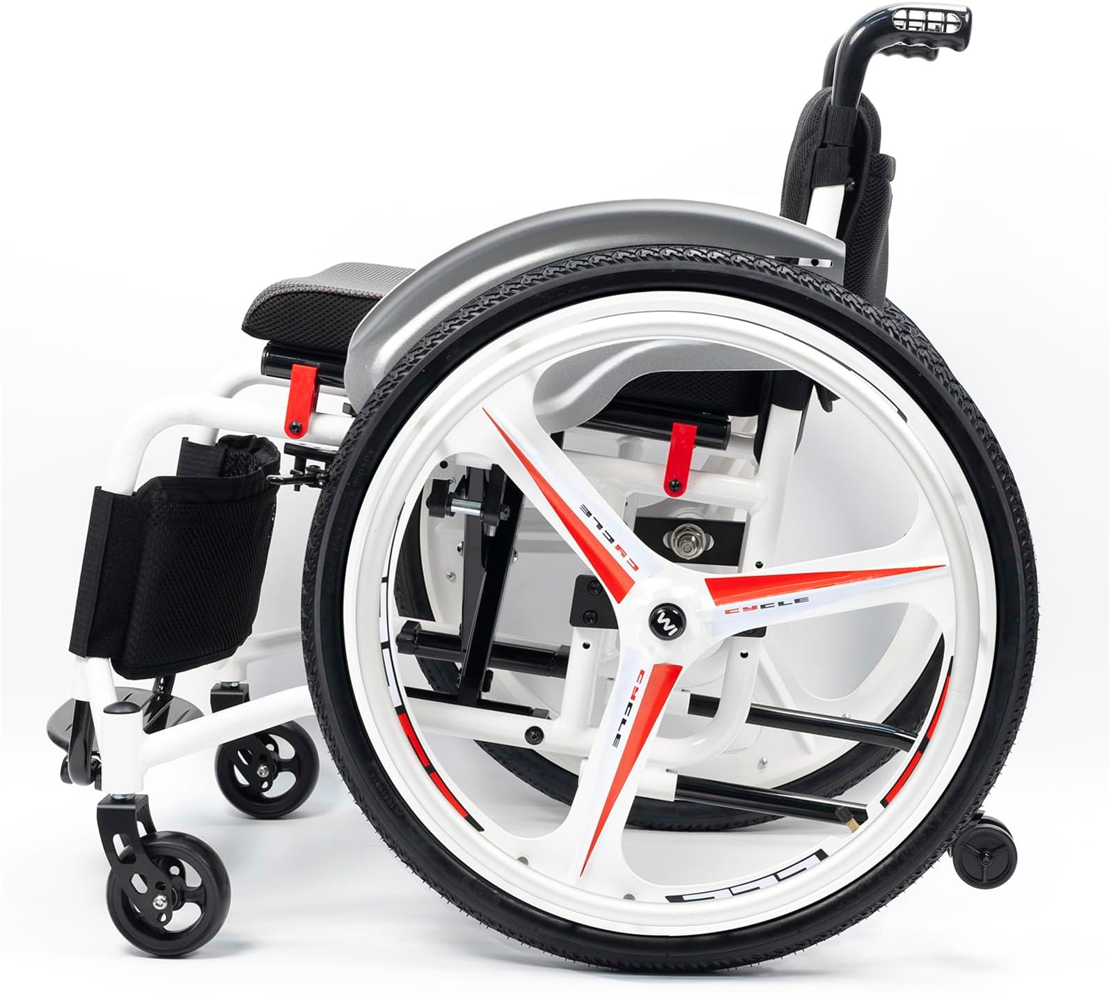 Sports Wheelchair for Adults, Ultra-Light Transport, Aluminum, Folding Portable with Hand Brake, Self-Propelled Manual Chair with Anti-Tipper (Seat Width 40cm/15.7in, Max Weight 100kg/220lbs)