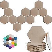 Vista 1 de Hexagonal Acoustic Panels-12 Pack High-Density Sound Absorbing Panels 12"X10"X0.4" for Enhanced Noise Reduction, DIY Design, Idea for Studios