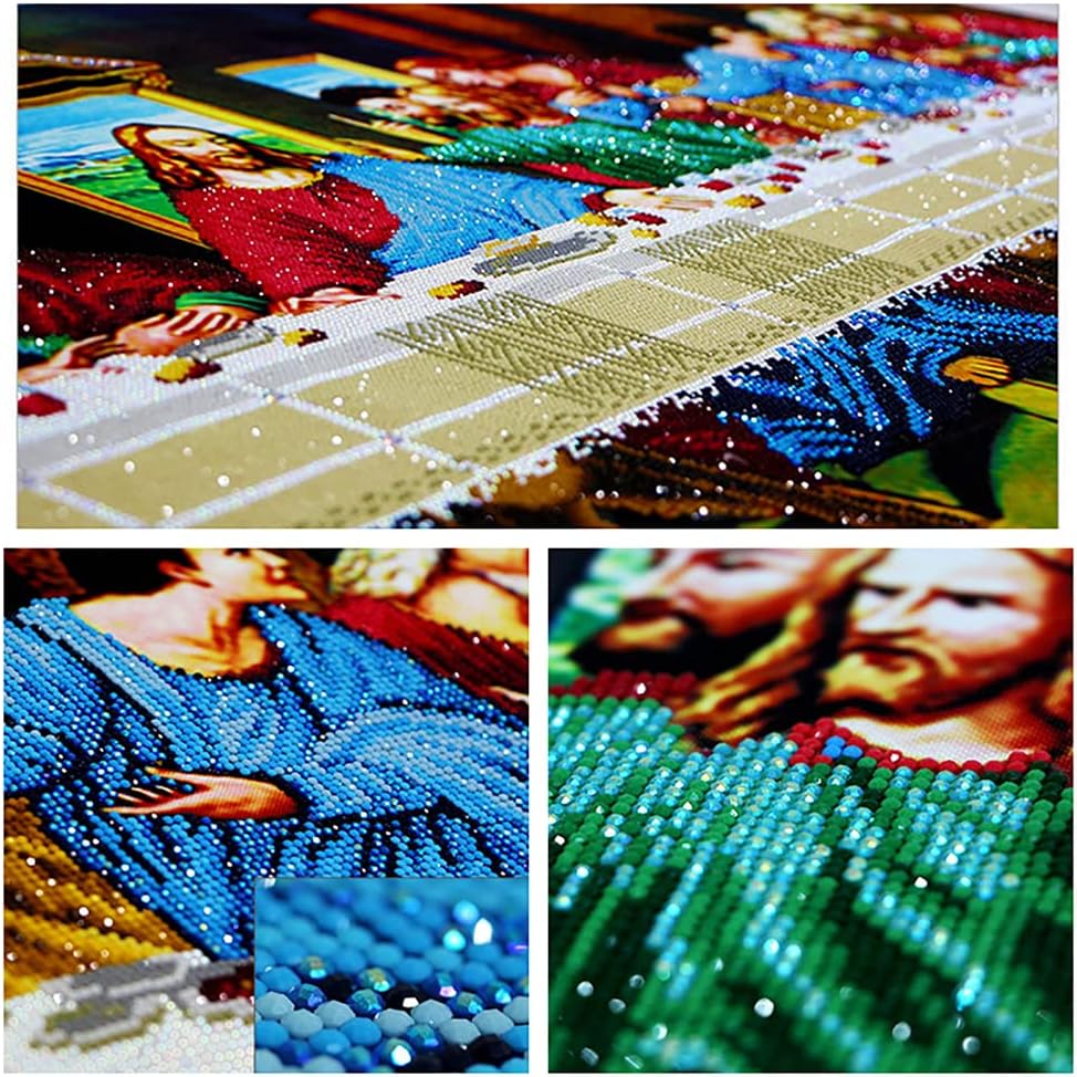 Twinkel Pinkel Diamond Painting Kits for Adults, The Last Supper DIY Full Drill Cross Stitch Diamond Art Embroidery Painting for Home Decor Wall Art Diamond Painting 120cm x 50cm (47.2 x 19.7 inches)