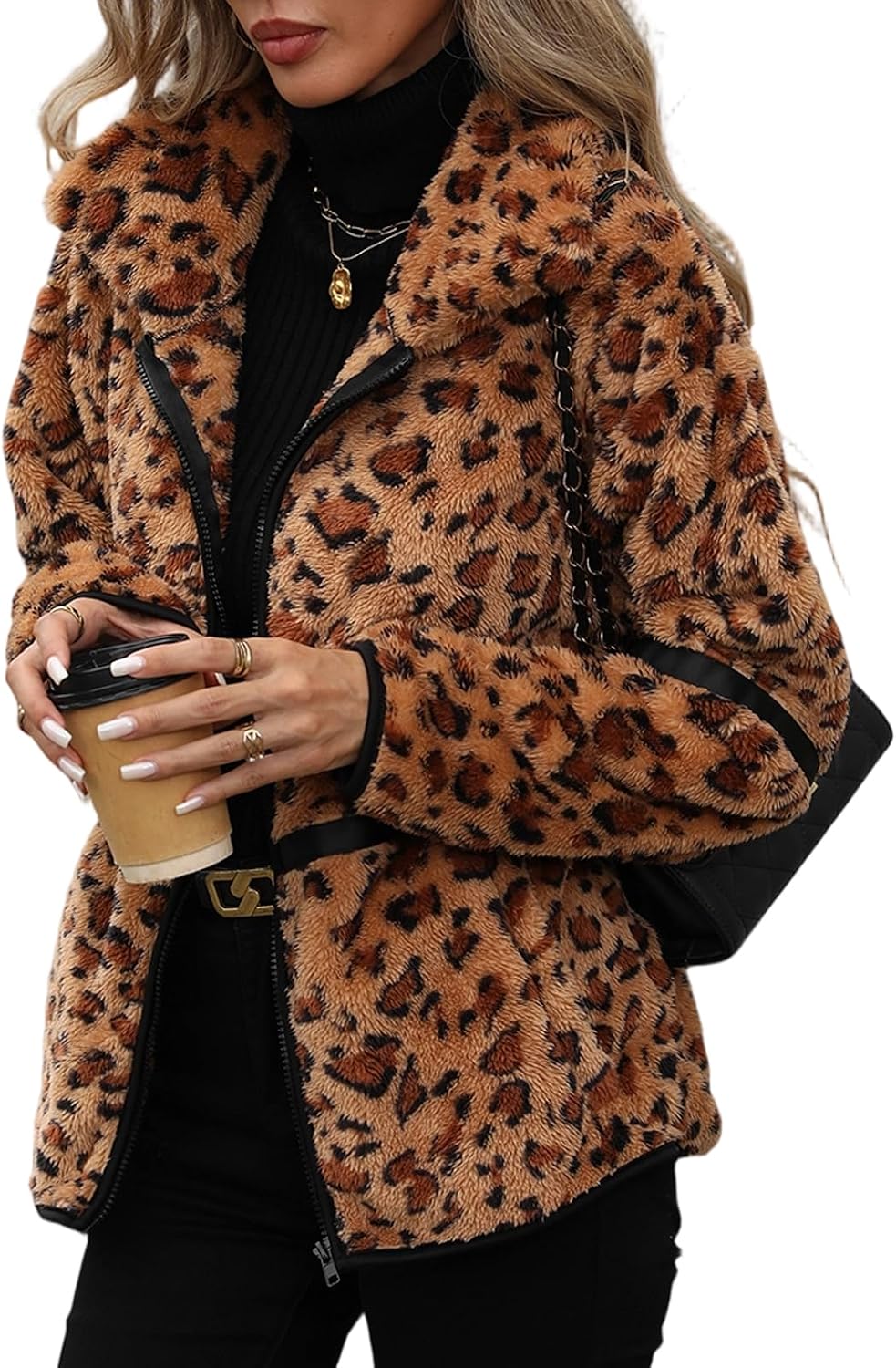 Women's Sherpa Fleece Jacket, Full Zip with Pockets