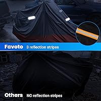 Vista 4 de Favoto - Funda impermeable para motocicleta, universal, duradera, reflectante, protección solar para cualquier temporada, con orificios de seguridad