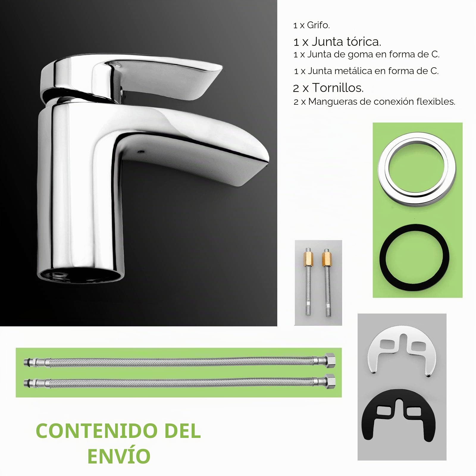Grifo monomando para lavabo, diseño de cascada, para baño