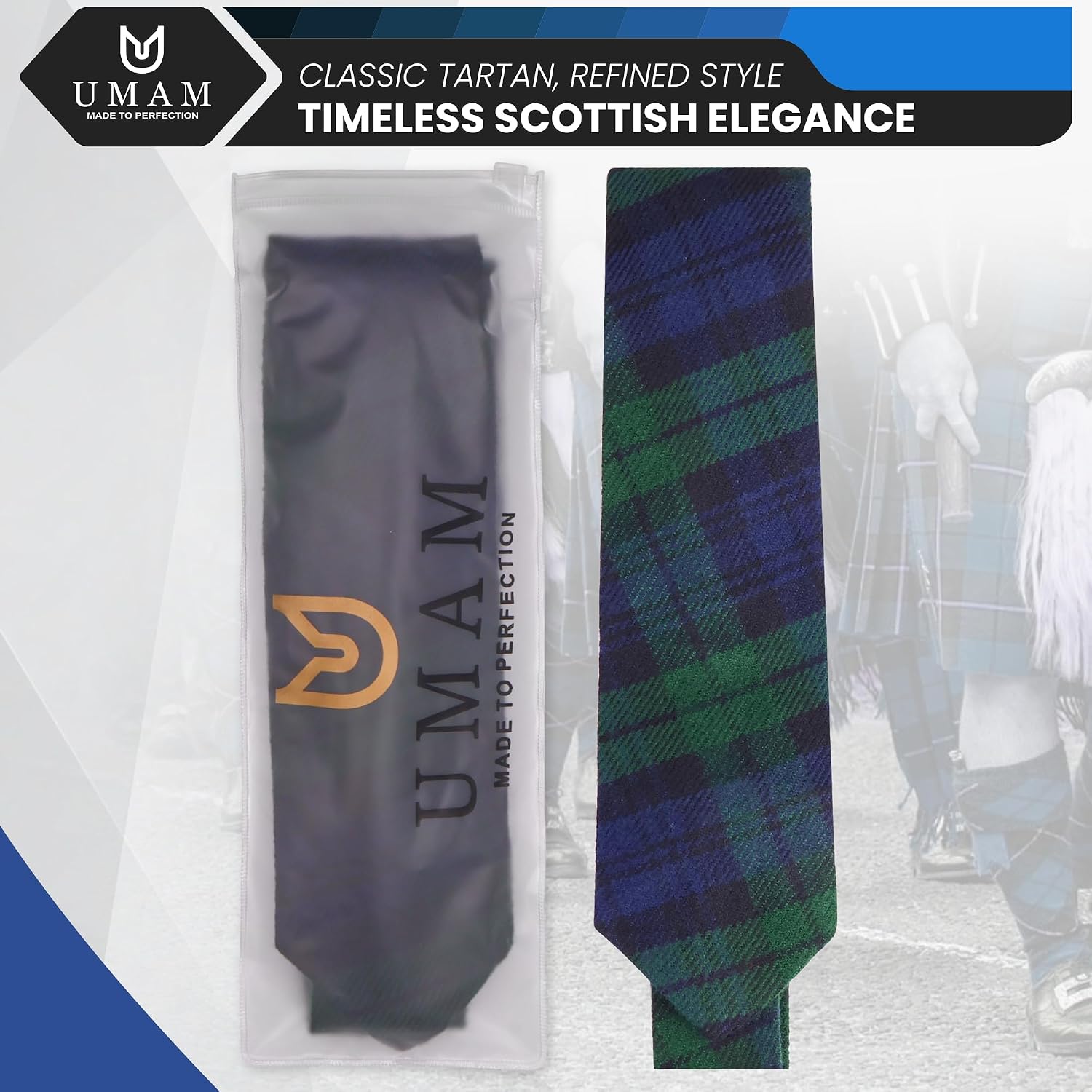 Scottish Neckties For Men - Many Clan Tartans, Acrylic Wool Men Ties