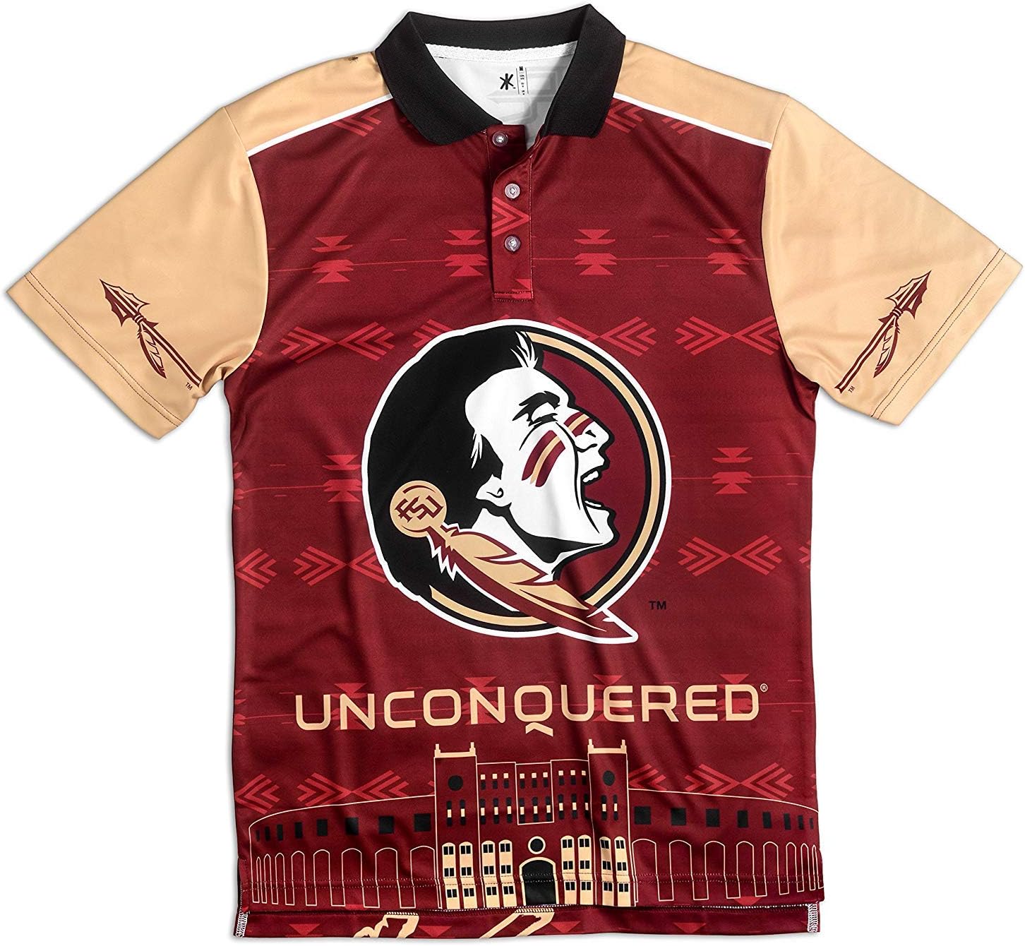 FOCO NCAA Mens Polyester Short Sleeve Thematic Polo Shirt