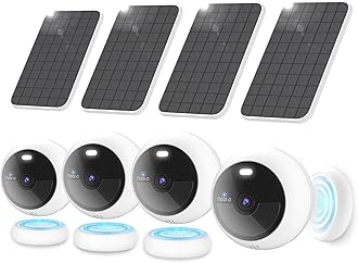 Noorio Solar Security Cameras Wireless Outdoor, 4-Pack 1080P Battery Powered Magnetic Outdoor Camera with AI Motion Detection, 2.4G WiFi Home Security Camera Color Night Vision, Local Storage