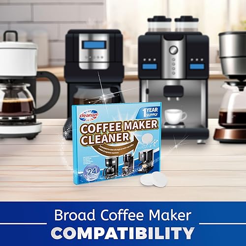 Miniatura 5 de Limpiador y tableta descalcificadora para cafetera, paquete de 24, elimina la cal, limpia profundamente, mejora el sabor del café, extiende la vida