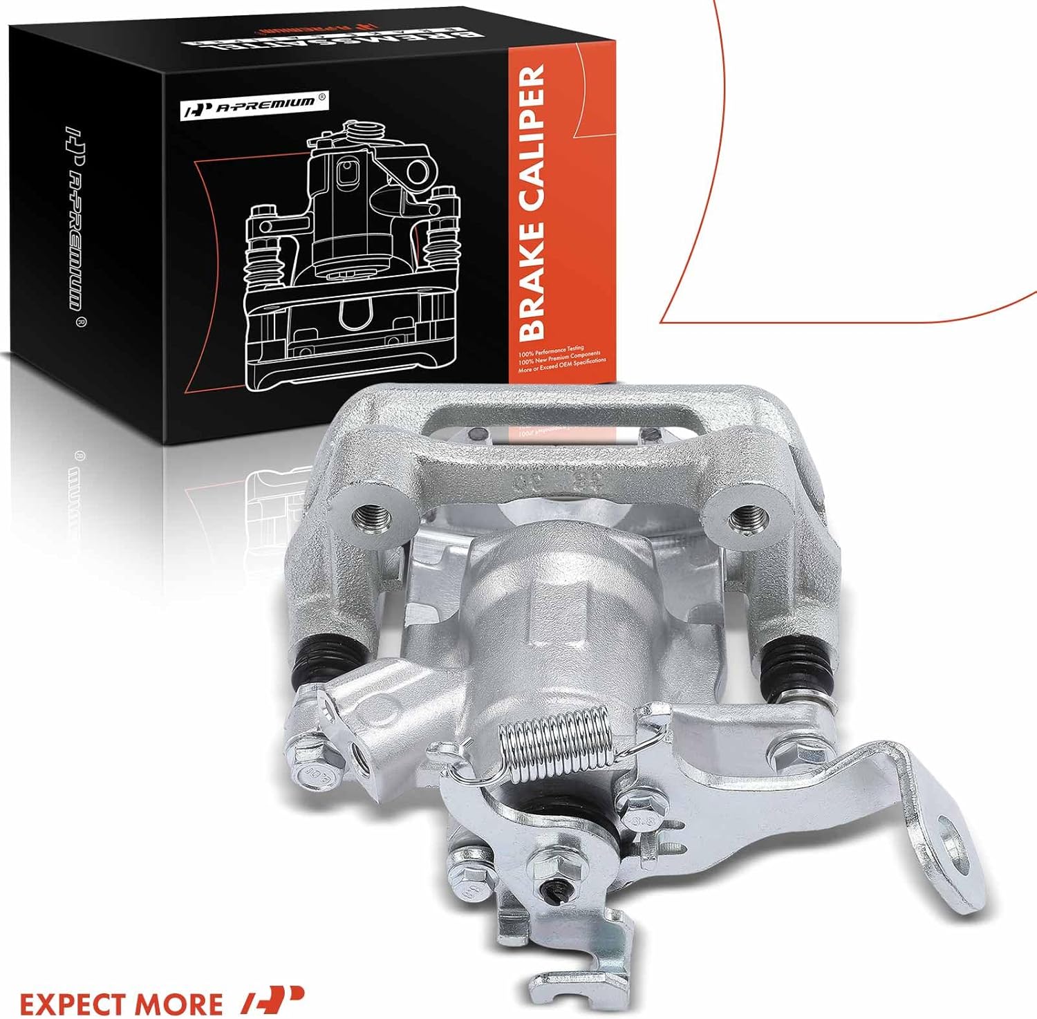 A-Premium Disc Brake Caliper Assembly with Bracket Compatible with Select Mazda Models - 3 2014-2018, 3 Sport 2014-2018 - Rear Right Passenger Side