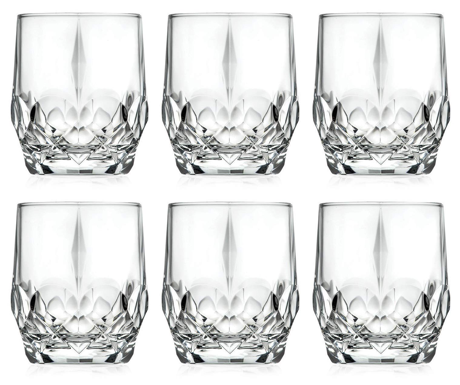 Barski Tumbler Glass – Double Old Fashioned – Set mit 6 Gläsern – Design DOF Tumbler – für Whisky – Bourbon – Wasser – Getränk – Trinkgläser – 325 ml – Glas – hergestellt in Europa