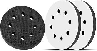 3Pcs 5 Inch 8 Holes Foam Interface Pads Surfprep Foam Sanding Pads for Buffer, Upgrade Soft Density Hook and Loop 5" Sponge Cushion Buffing Backing Pad for Orbital Sander