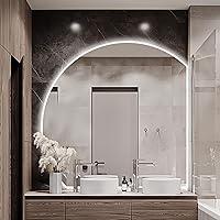 Vista 31 de Niccy Espejo LED de baño, 32"x20" pulgadas, rectangular, espejos de tocador para montar en la pared, con marco de metal, espejo inteligente