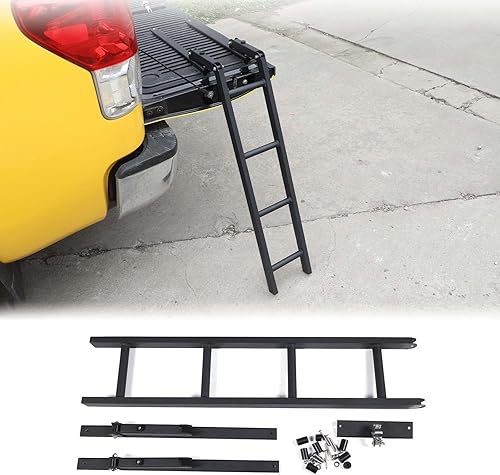 Aunginsy Escalera de puerta trasera para camioneta compatible con Toyota Tundra 2007-2021 Kit de escalera de aleación de aluminio para puerta