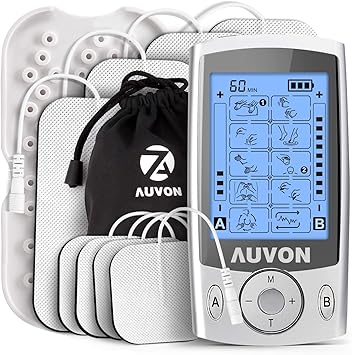 AUVON Dual Channel TENS Machine for Pain Relief, TENS Unit Muscle Stimulator with 20 Modes, 2" and 2"x4" TENS Pads Replacement : Amazon.co.uk: Health & Personal Care