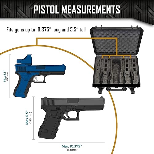 Miniatura 8 de Estuche para pistola Doro para 4 pistolas 12 con inserto de espuma MyCaseBuilder personalizado, impermeable, resistente, armas de fuego tácticas,